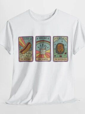 Costco Tshirt, Costco Tarot Card Tshirt, hot dog tarot, rotisserie chicken tee,